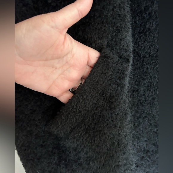 Eileen Fisher Sheared Suri Alpaca-Wool Blend Black Women’s Size S Coat - Picture 3 of 7